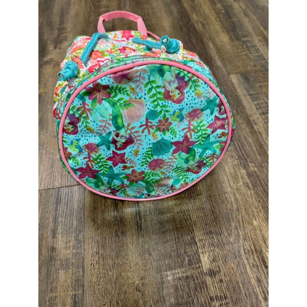 Disney Drawstring Backpack Unisex One Size Multicolor Floral Mesh Pocket - Picture 12 of 16